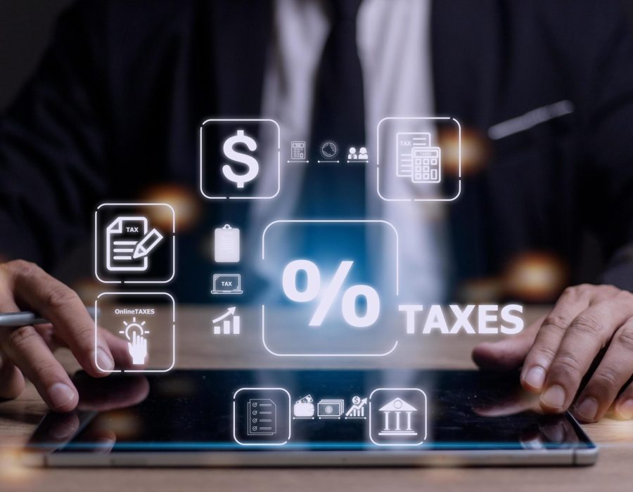 concept-of-taxes-paid-by-individuals-and-corporations-such-as-vat-income-tax-and-property-tax-background-for-your-business-free-photo